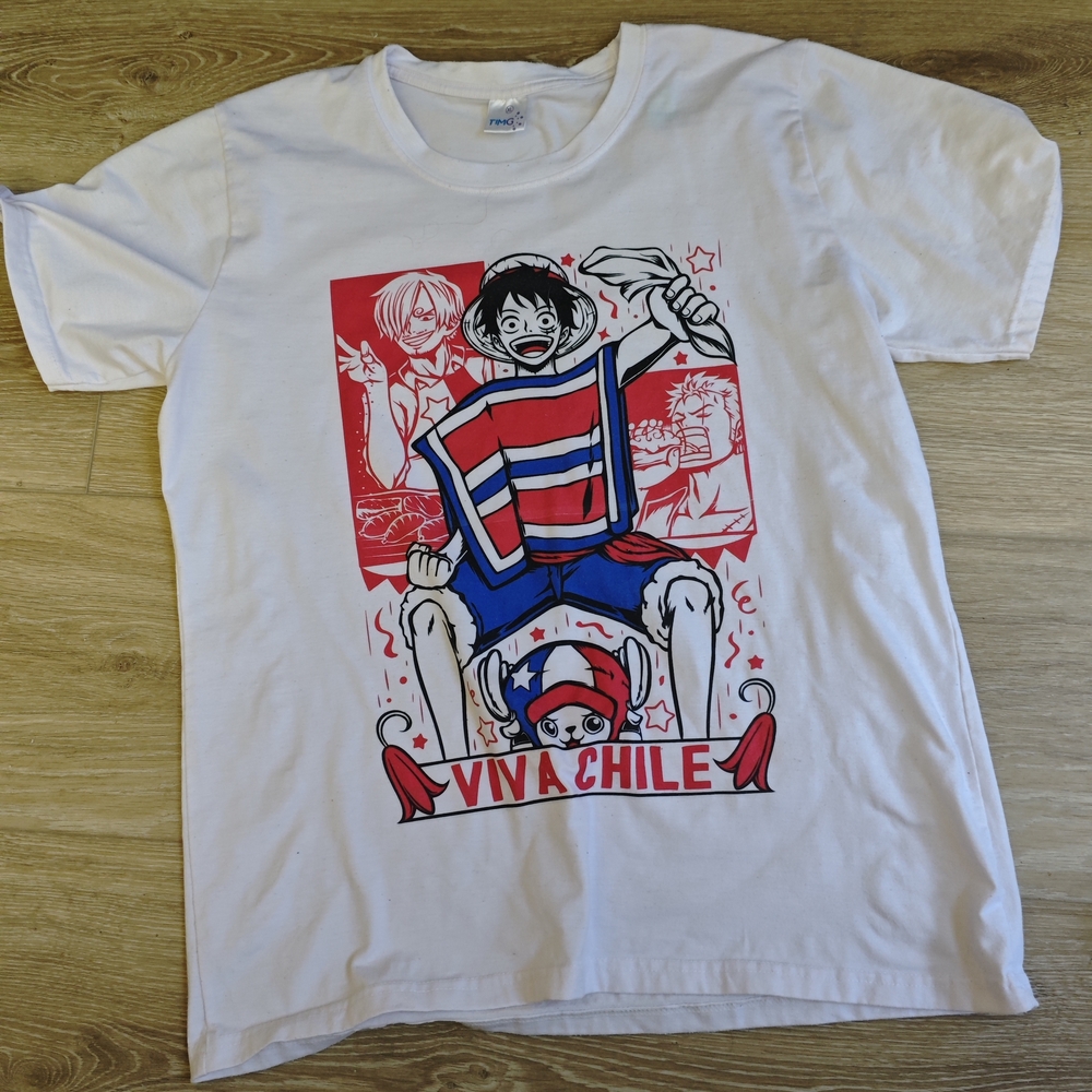 White Anime One Piece Graphic Tee